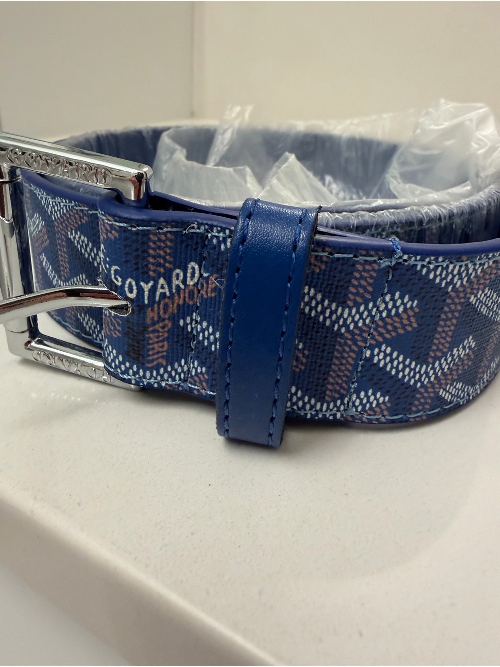 Goyard Blue Monogram Belt – Size 30-32 Waist - Picture 2 of 16